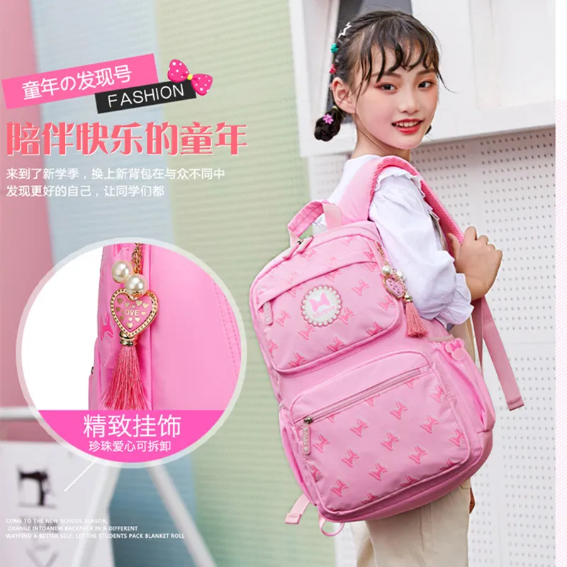 

2021 Disney Minnie School Bags For Girls Primary Student Shoulder Orthopedic Leisure Backpack Large Capacity Grade 1-5 Mochilas