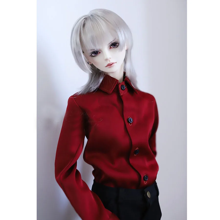 [wamami] 529# Claret-Red Satin Shirt/Pants Outfit 1/4 MSD 1/3 SD DZ SD17 DZ70 BJD Dollfie