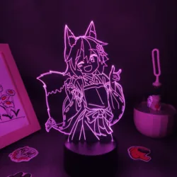 Luz nocturna de neón LED 3D The helful Fox Senko San Anime, regalo de cumpleaños para amigo, decoración de dormitorio de Otaku, lámpara de Lava de Manga, No Senko San