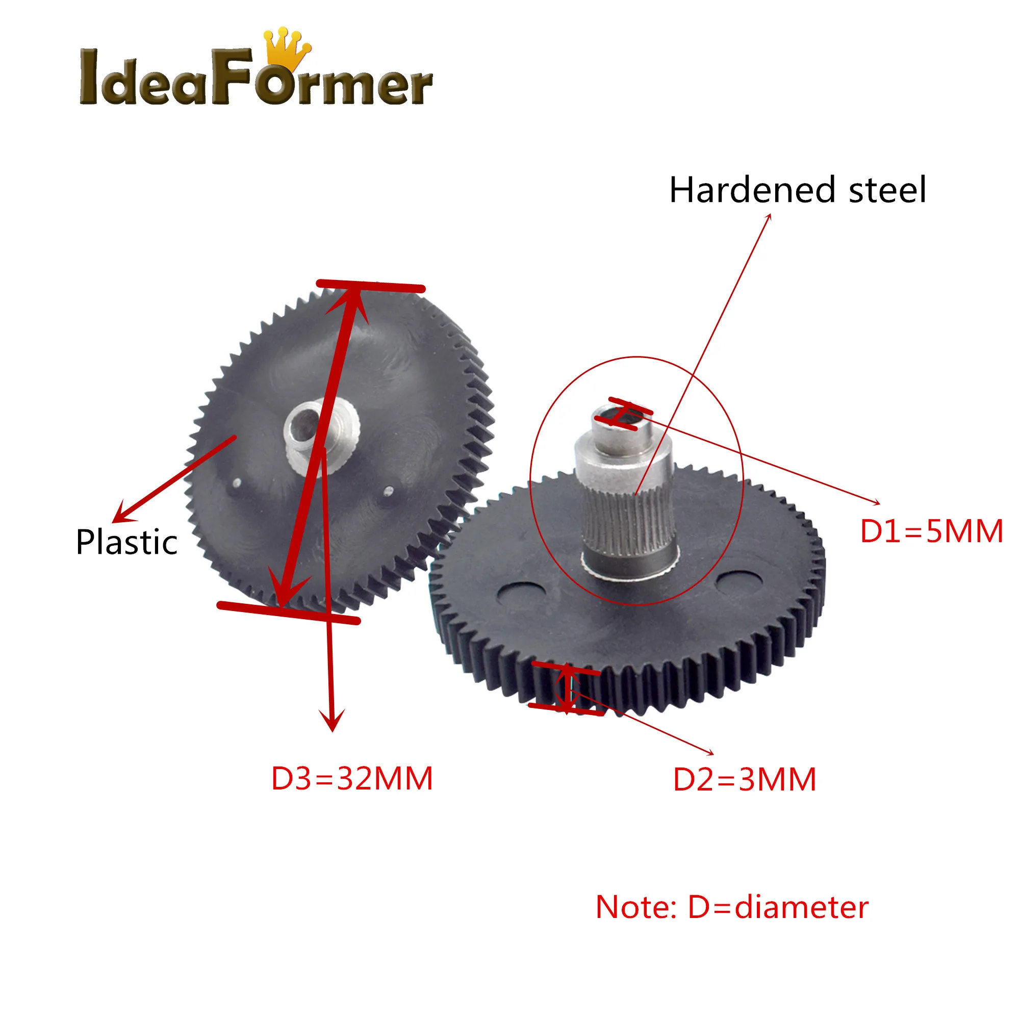 

Titan Extruder Feeder Gear 66 Teeth Plastic Hardened Steel For Artillery Genius Sidewinder X1 Titan Aero Extruder Feeder Parts