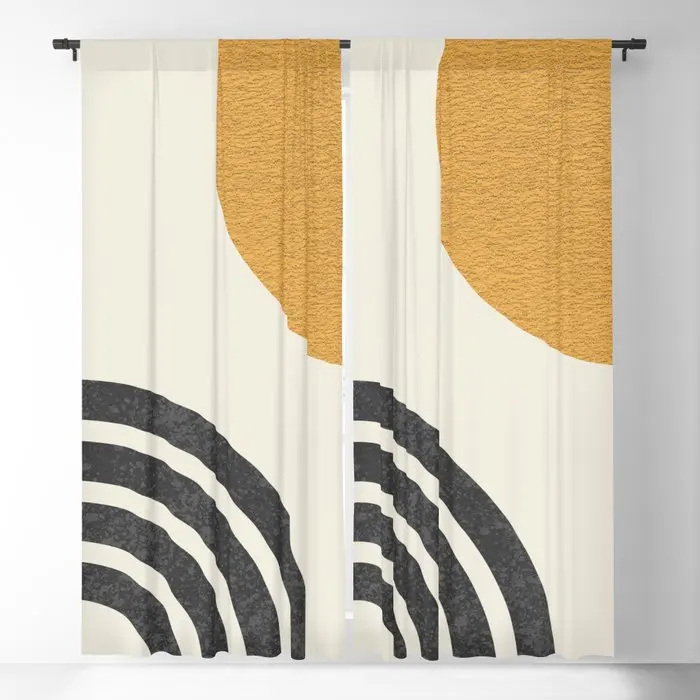 

Mid Century Modern Sun & Rainbow Blackout Curtains 3D Print Window Curtains For Bedroom Living Room Decor Window Treatments