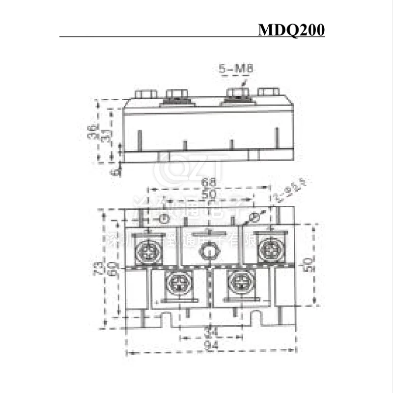 MDQ200A MDQ 200A Amp 1600V 볼트 실리콘 단상 다이오드 금속 케이스 브리지 정류기 모듈, 1 개