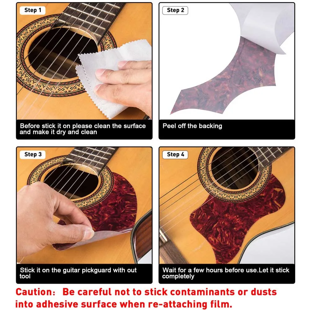 Golpeador de guitarra acústica, placa de rascar autoadhesiva, pegatina de protector de púas, accesorios de golpeador de guitarra acústica Folk