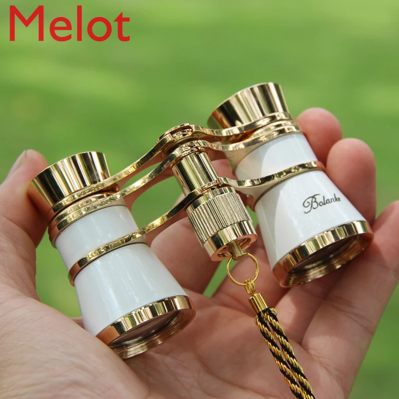 High-End Luxury Fashion Mini Telescope British Retro Opera Glass HD Portable Binoculars All Metal 3 Times