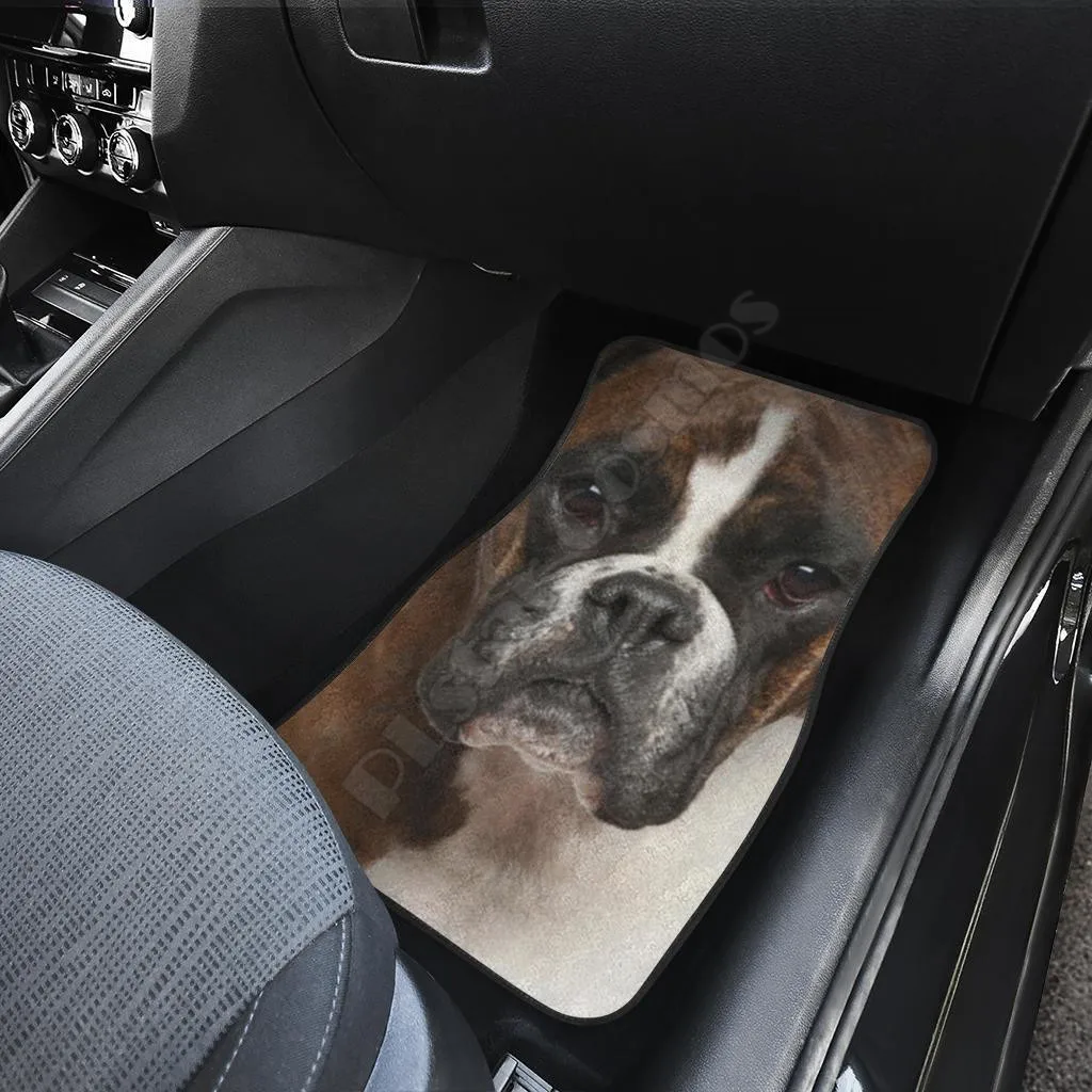 Imagem -05 - Cão Boxer Tapetes de Assoalho do Carro Engraçado Cão Rosto 3d Padrão Impresso Esteiras Apto para a Maioria do Carro Anti Deslizamento Barato Colorido