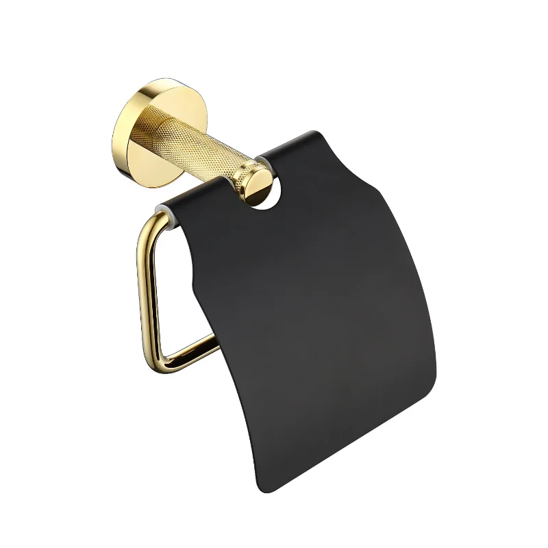 

Beautiful Gold and Black Fashion Bathroom Toilet Paper holder Wall mounted Bathroom hardware Accessory