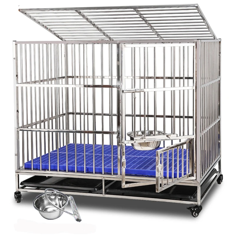 HQ Folding or Assembling Large Stainless Steel Dog Pet Cages