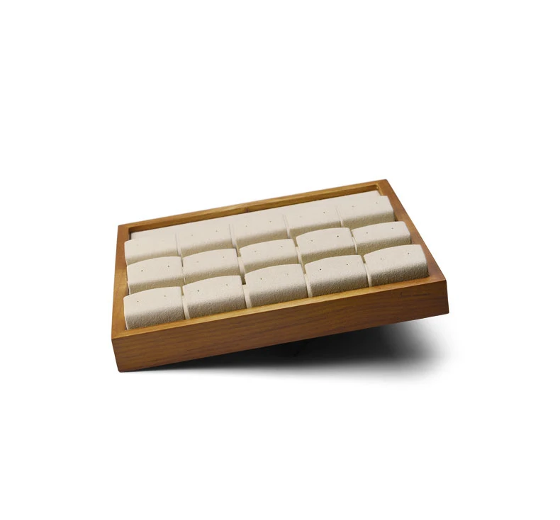 Oirlv 15-Fächer Holz-Ohrringständer Schmuck-Organizer für Ohrstecker und Hängeohrringe Theken-Präsentationsständer Haushaltsaufbewahrung – Detail 11