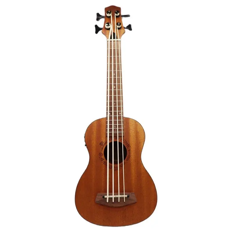 Electric Ukulele Guitar 30 Inch Matte Finish 4 String Children Mini Guitar Uk Bass Guitar Natural Color Full Okoume Wood Body