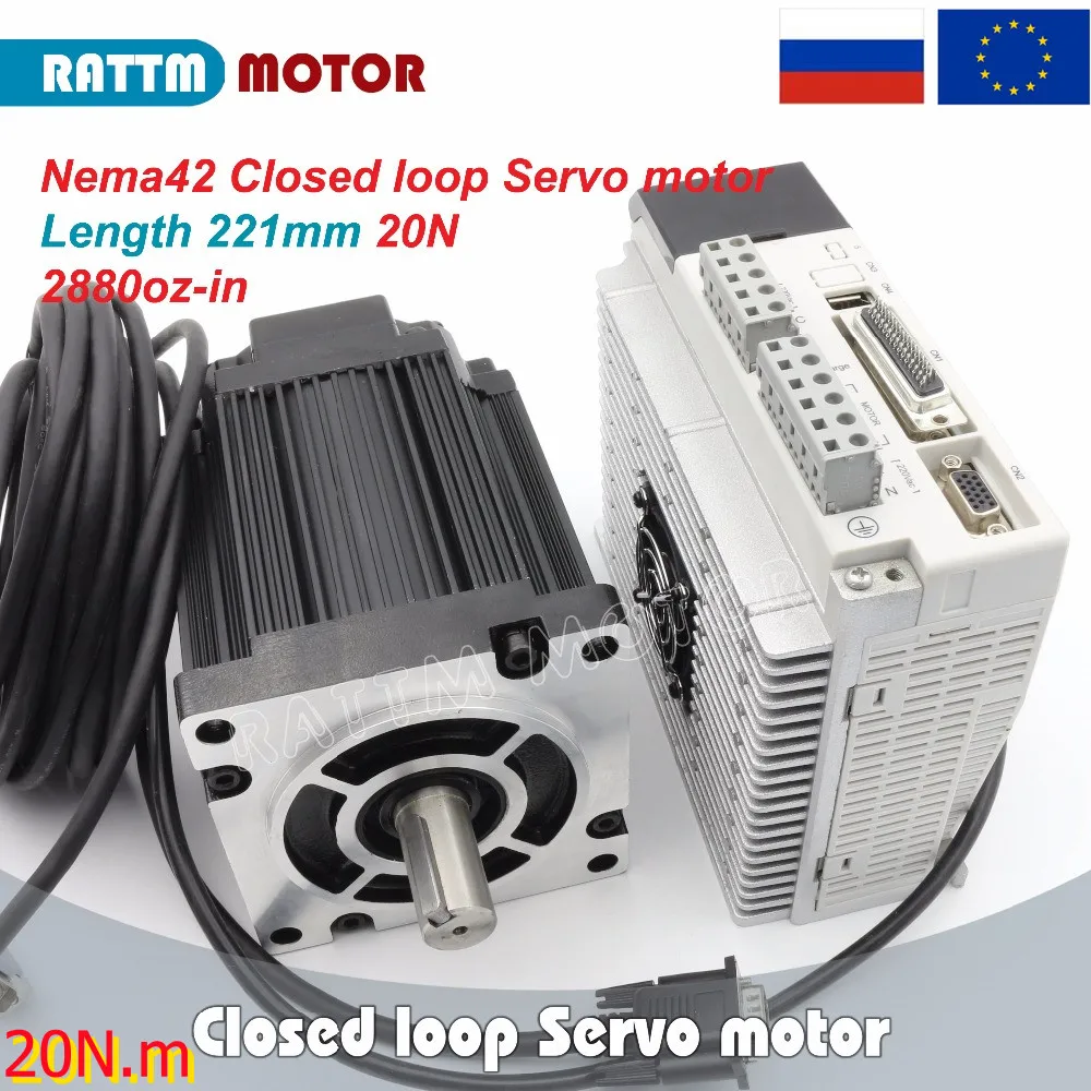 【EU】20N.m Nema42 Closed Loop Stepper Servo Motor 2880oz-in 110mm 3-phase Driver CNC Controller Kit Router Milling Machine