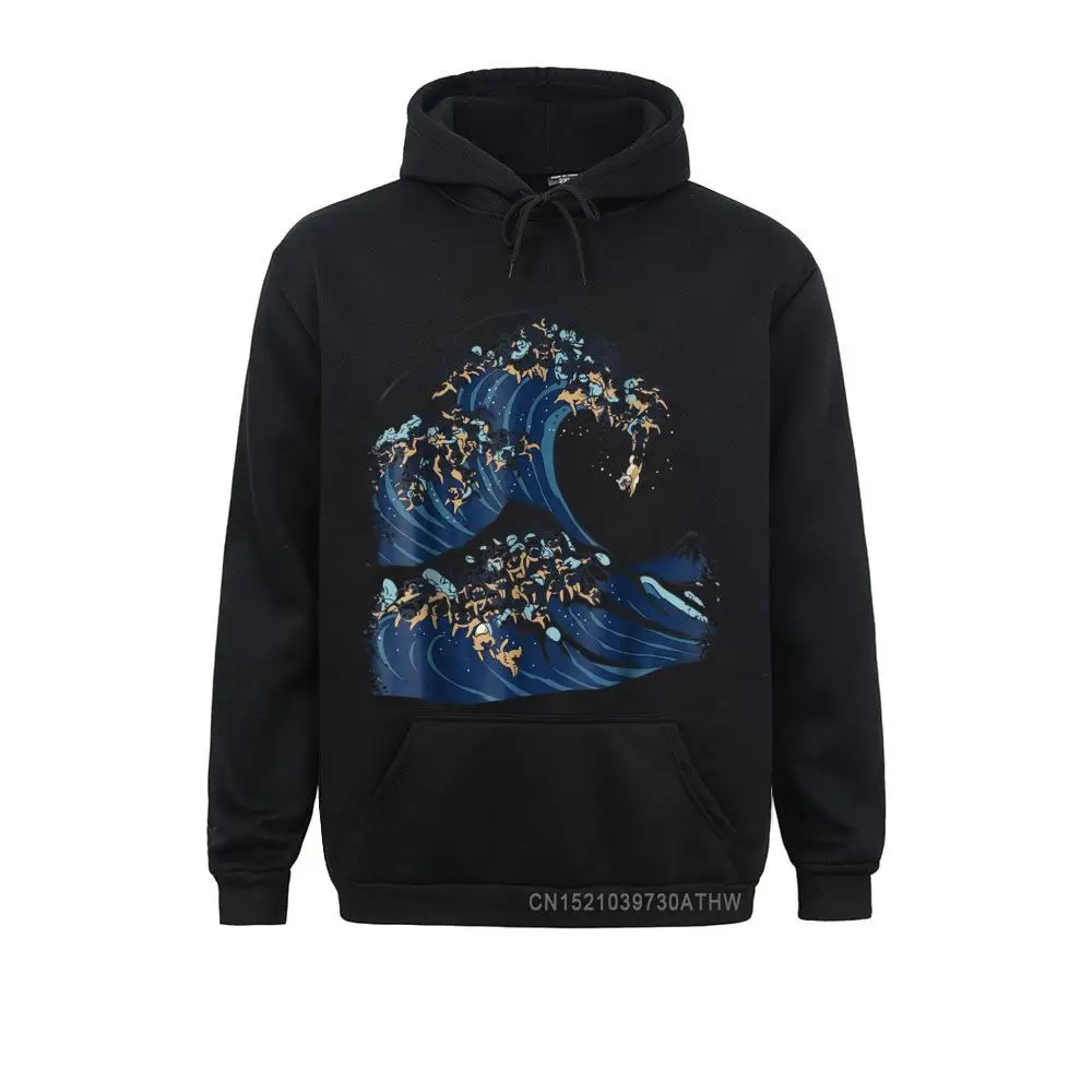 The Great Wave Of Cats Japanese Art Hooded Tops Long Sleeve Hoodies Mens Men Sweatshirts Winter Clothes Wholesale