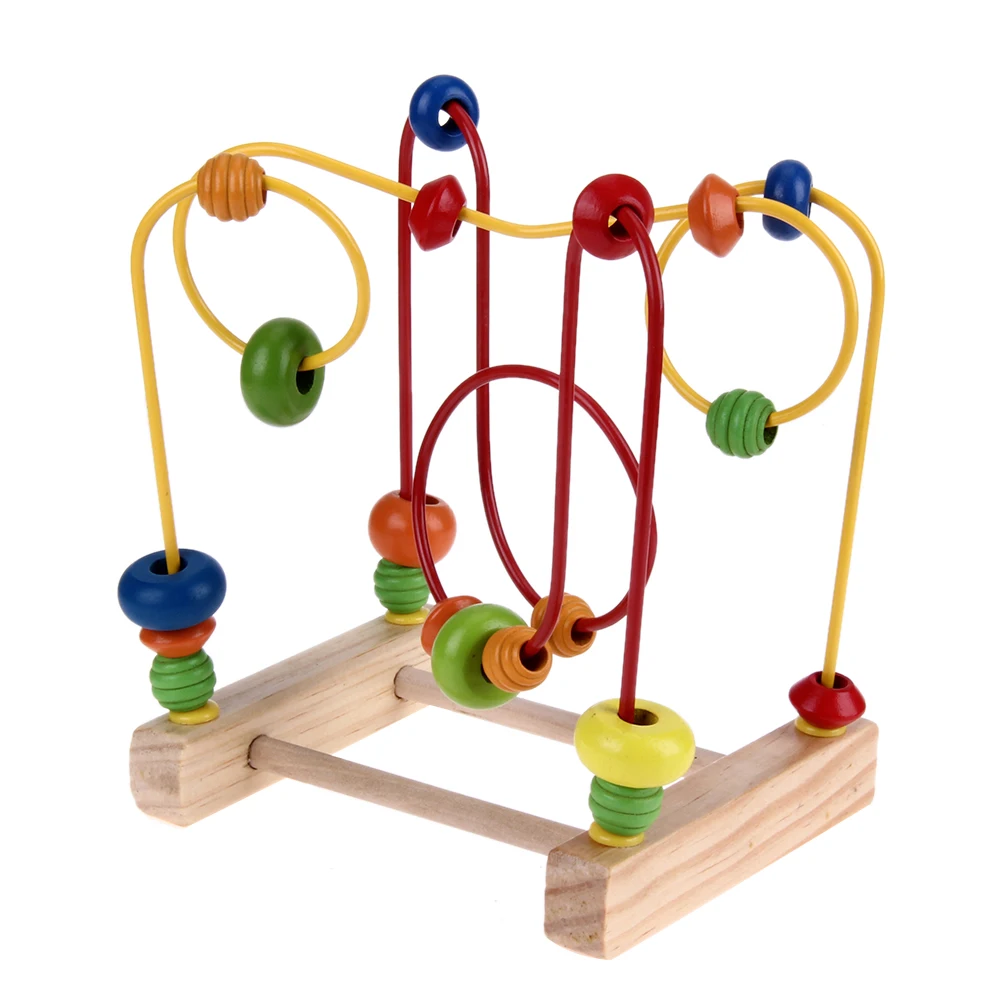 Baby Holz Spielzeug Runde Bead Maze kinder Spielzeug Pädagogisches Mathematik Zählen Kreis Perlen Abacus Linie Labyrinth Coaster Spielzeug