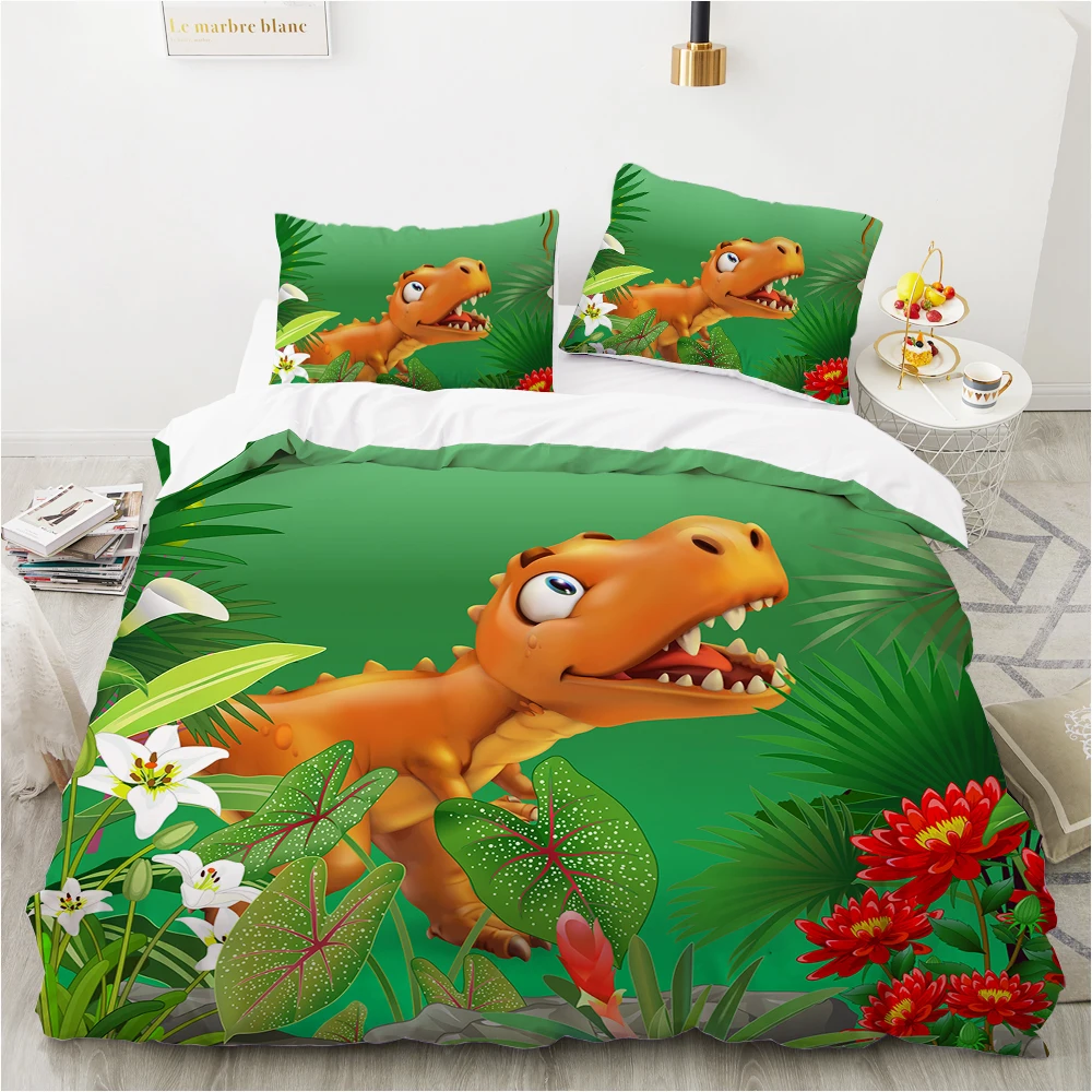 Cartoon bedding set Duvet cover 140x200 Bed linen set Bedding for Baby children Boy Bed Set Dinosaur jurassic park drop ship