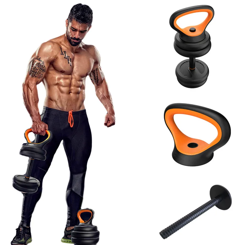 

Gym Home Fitness Adjustable Kettlebell Handle Use With Weight Plates Arm Strength Workout Kettle Bell Grip Dumbbell Equipment