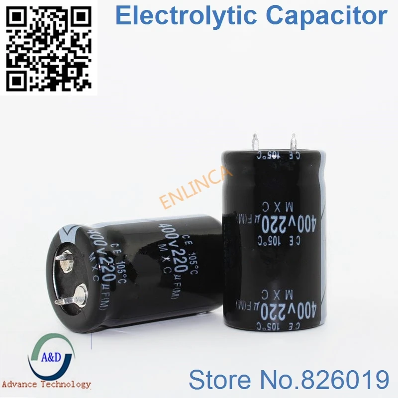 

15pcs/lot 400V 220UF Radial DIP Aluminum Electrolytic Capacitors size 25*40 220UF 400V Tolerance 20%