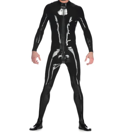 Catsuit de látex artesanal com fecho frontal, Collant sexy, macacão de borracha, fetiche, escravidão, BDSM, fetiche, escravidão