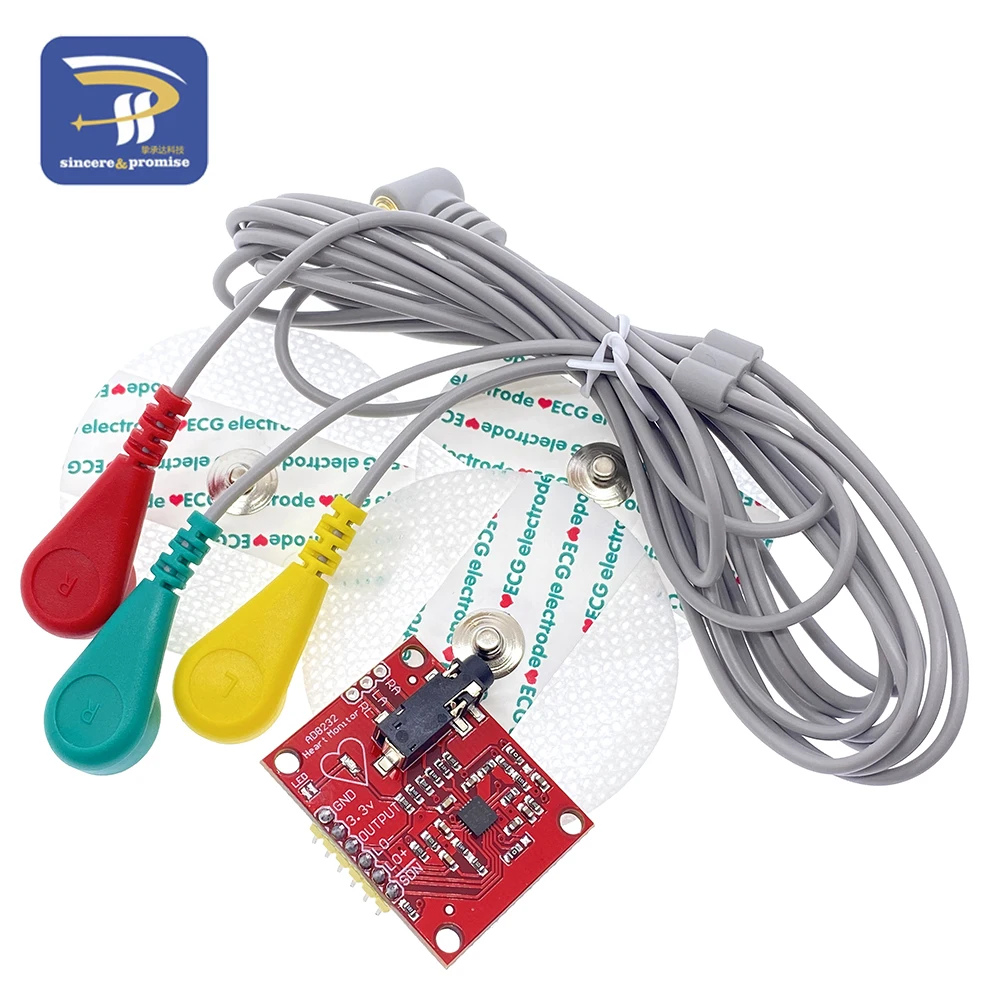 AD8232 ECG Physiological Measurement Heart Pulse Single Lead Heart RateMonitor Sensor Module for Arduino UNO R3 diy kit
