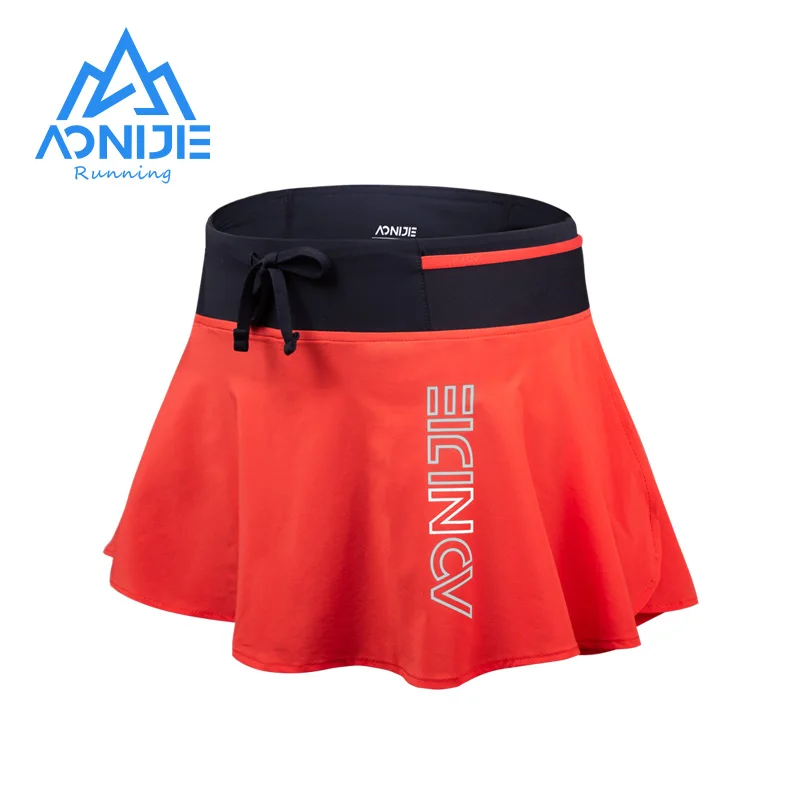 AONIJIE F5104 Women Female Quick Dry Sports Skirt Pantskirt With Lining Invisible Pocket For Running Tennis Badminton Gym