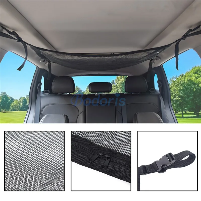 Interior Roof Storage Bag Luggage Mesh Net Cargo Nets Car Organizer For Toyota Land Cruiser 200 FJ 120 150 100 Prado Accessories