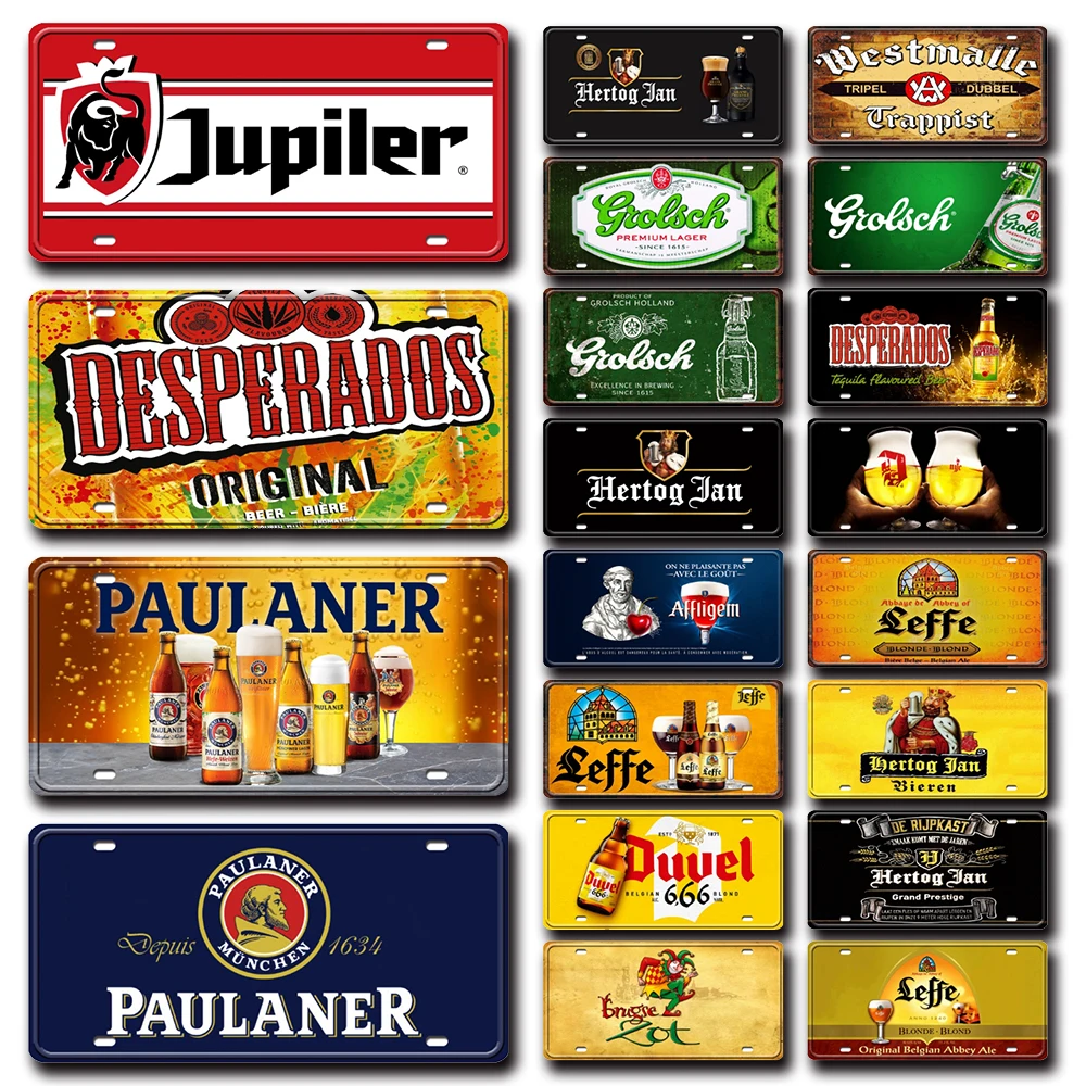 

[ Mike86 ] Duvel Leffe Tin Vintage Dutch Beer Wall Poster Painting Metal Sign Art Decor For Bar CA-001 30X15 CM