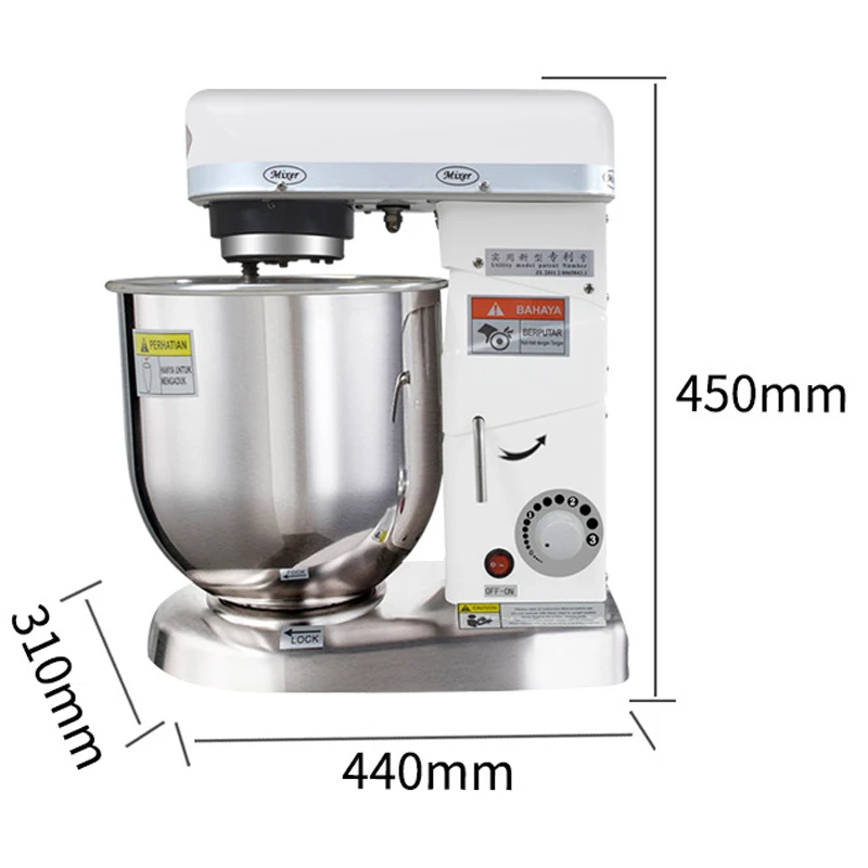 5L Multifunctional Food Mixer Stainless Steel Mixing Barrel Whipped Cream Machine Whipped Egg Whites Electric Mixer SL-B5