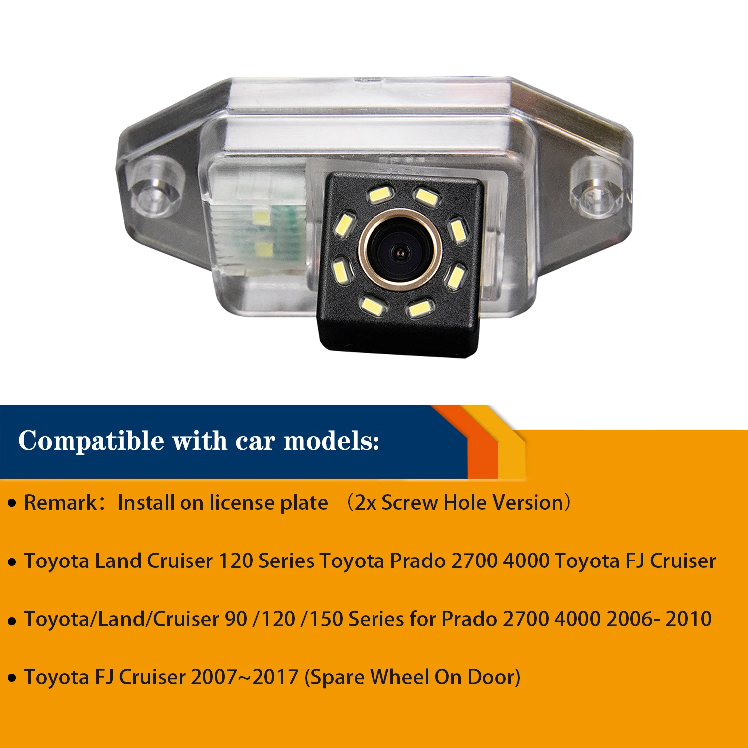 For Toyota/Prado/Land/Cruiser 120 150 200, HD Rear View Camera Reversing Parking backup camera Golden Waterproof camera