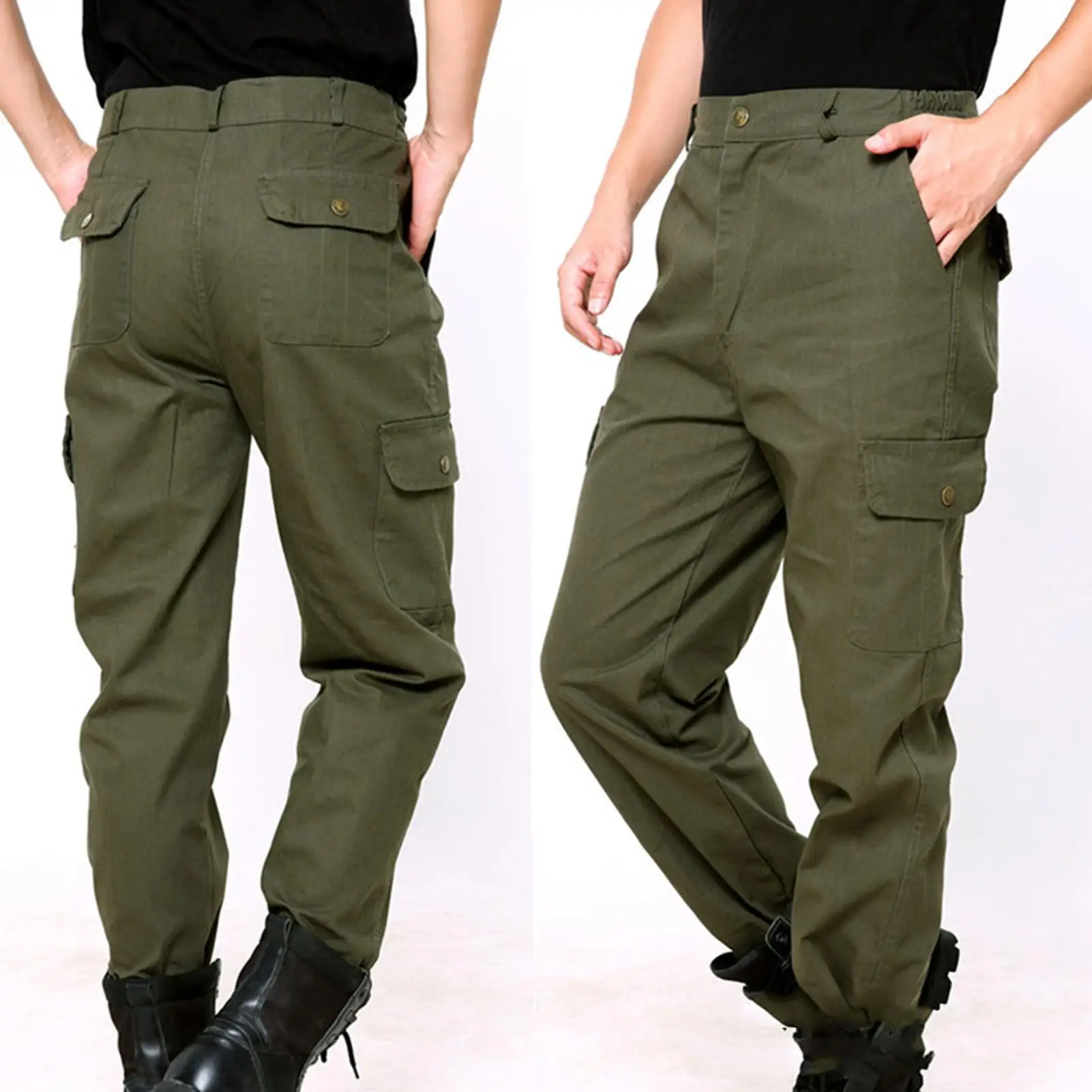 Army Green Men Trekking Tactical Pants Men Cargo Outdoor Camping Tourism Pants Hiking Hunting Fishing Trousers Oversize L-4XL