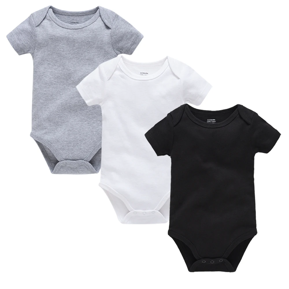 3 Pcs Baby Boys Bodysuits Outfits New Body Suit Cotton Boy Jumpsuit Bebes 0-24M Solid Short Sleeve Newborn Baby Onesies Blank