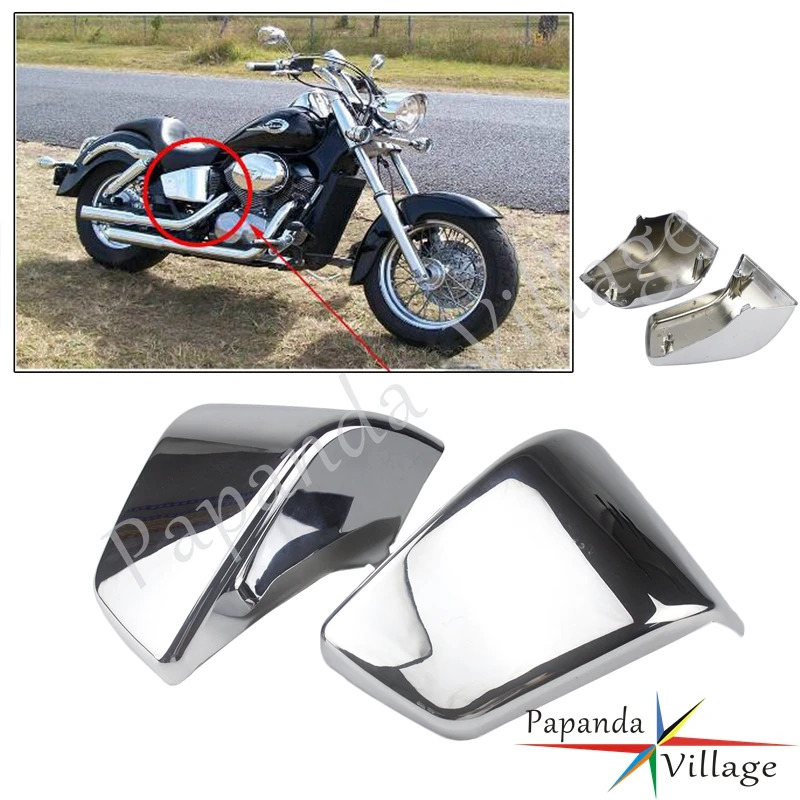 

2pcs Chrome Motorcycle ABS Battery Side Protection Fairing Covers For Honda Shadow Aero VT400 VT750 1997-2003 2004- 2011