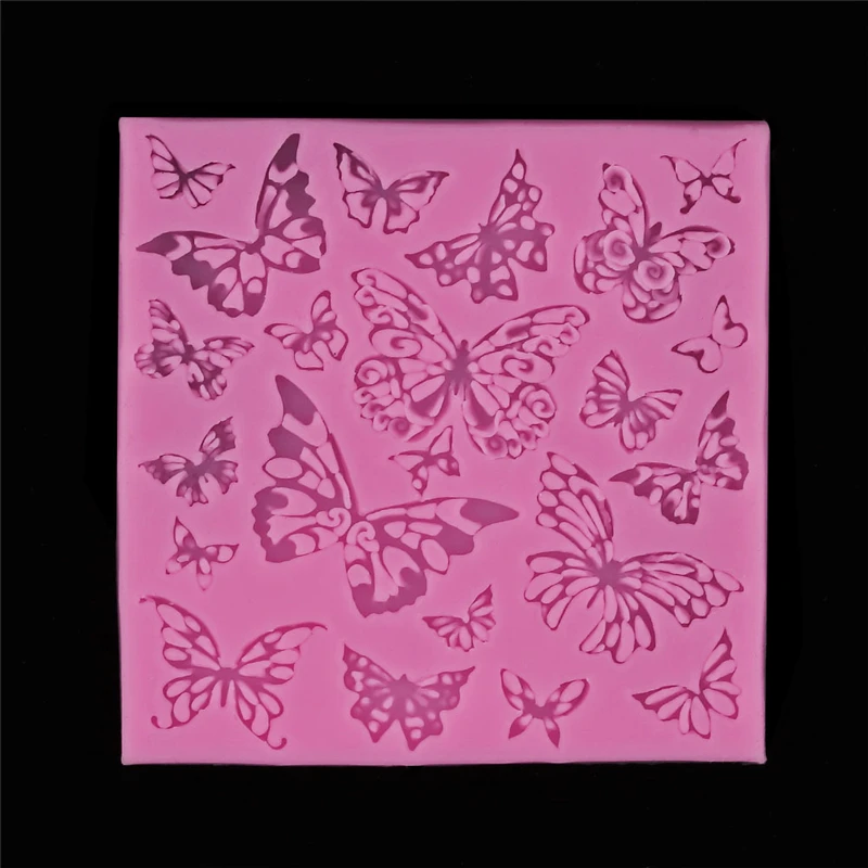 Aomily DIY Silicone Butterflies Lace Mat Pad Lace Cake Fondant Mold Butterfly Mousse Cake Kitchen Baking Decorating Bakeware