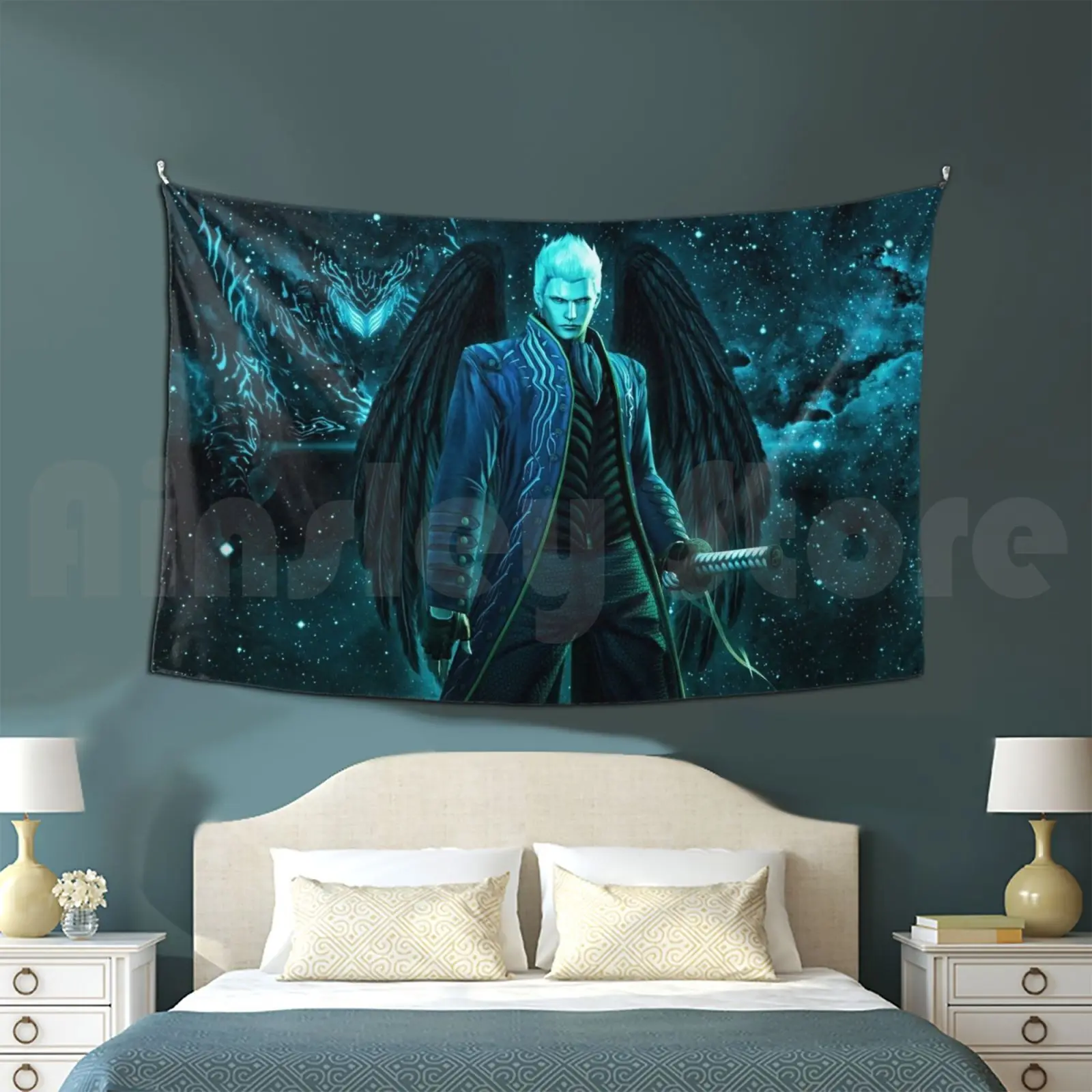 Son Of Demons 2 Customized Tapestry Dmc Dante Vergil Demon Anime Sleeve Desing Fanart Nero Dmc5 Devil