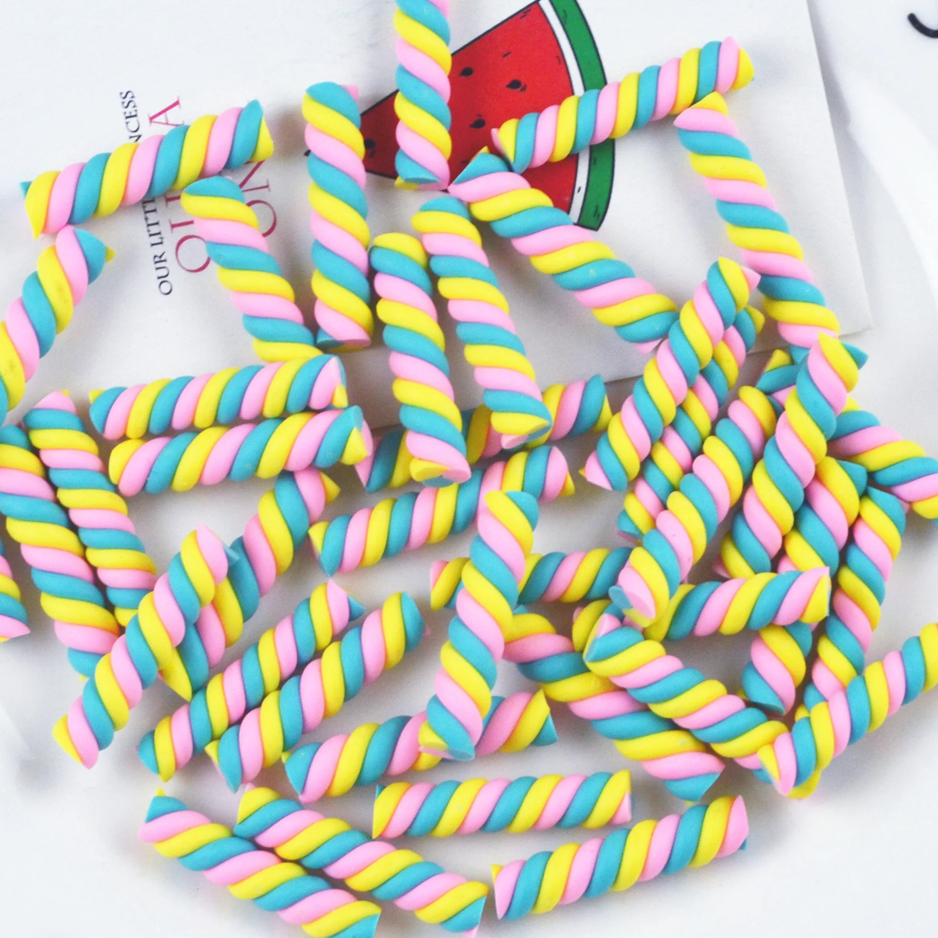 20PCS/Pack Polymer Clay Roll Marshmallows Hair Decoration Supplies DIY Craft Materials Brooch Accessory Simulation Food Play