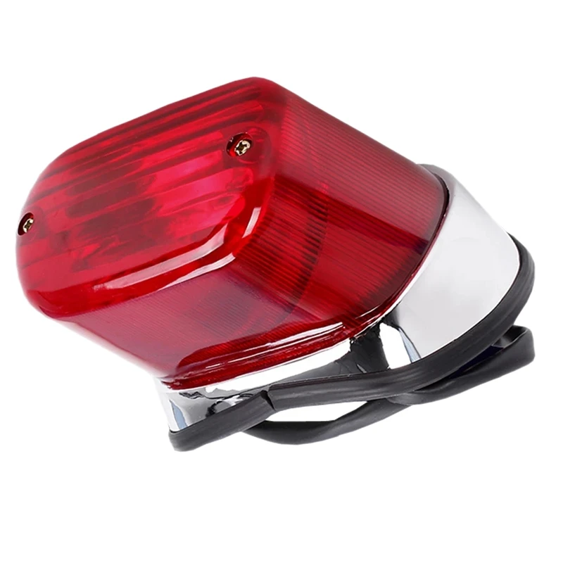 DHBH-Motorcycle Tail Brake Light ABS Red Motorbike Rear Indicator Stop Lamp for Yamaha Virago XV250 XV400