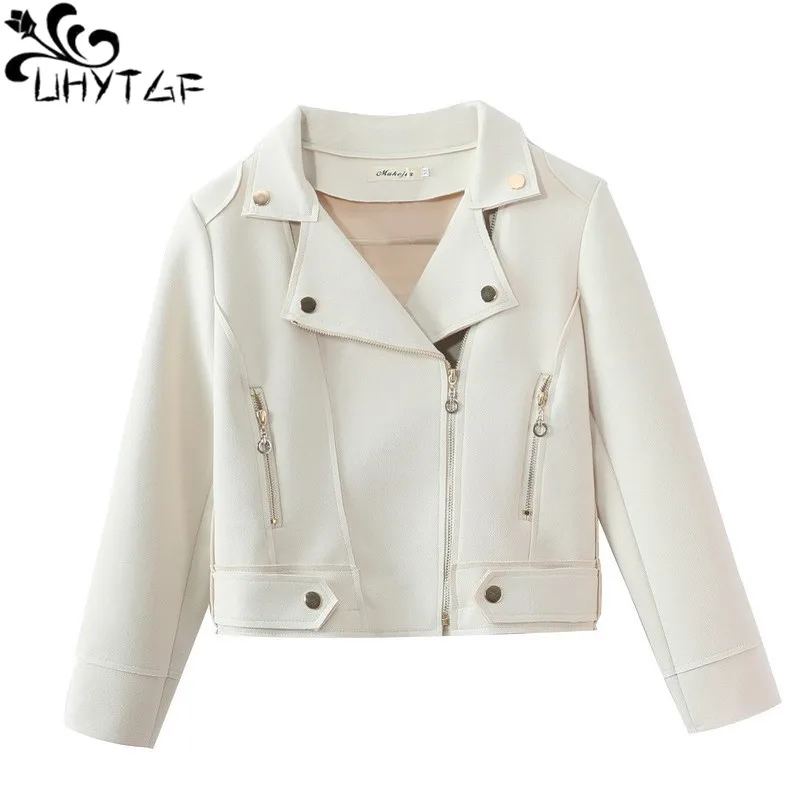 

UHYTGF Quality Suede Autumn Coat Women 2023Fashion Student Slim Short Jacket Female Solid Wild Casual Outwear Chaqueta Mujer1842