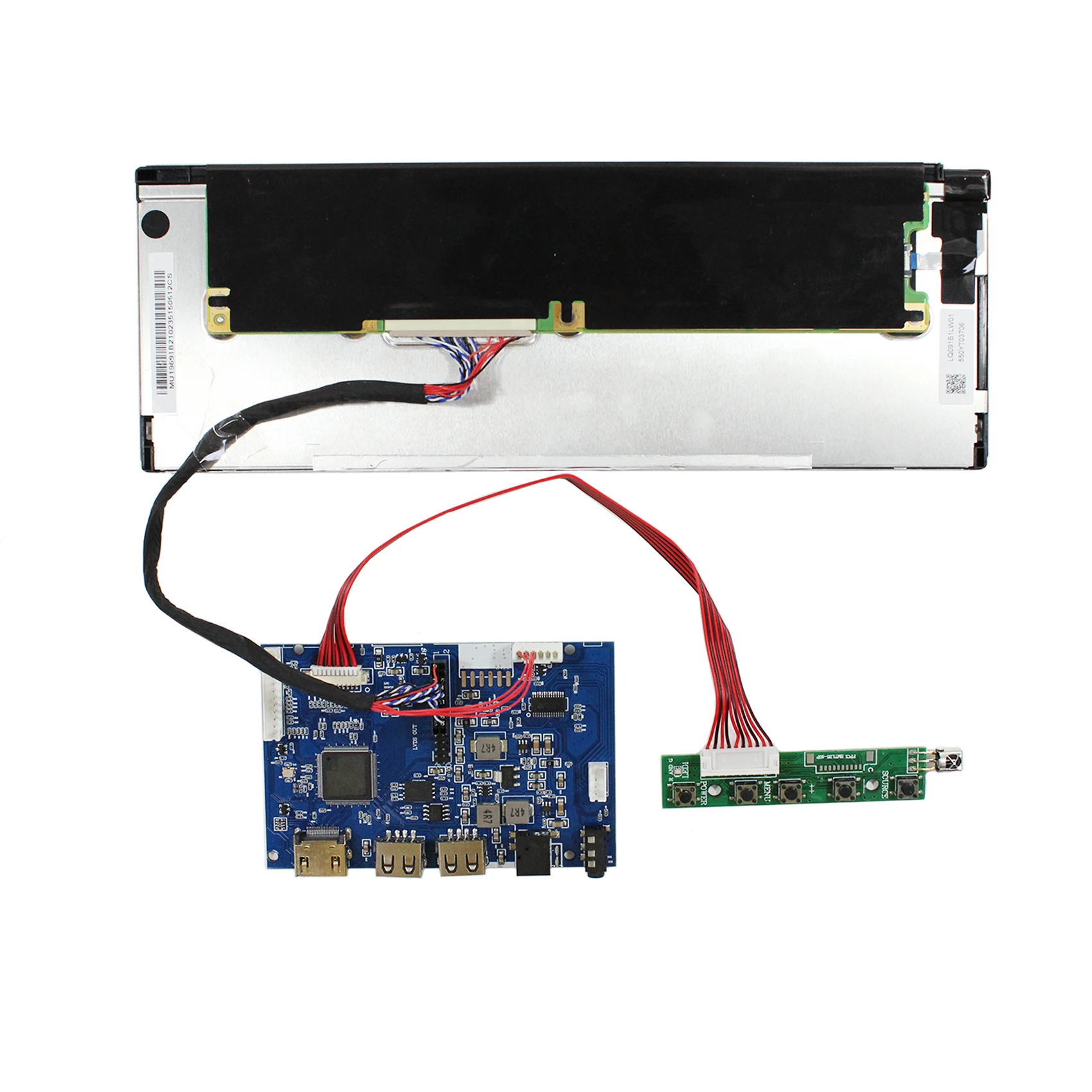 HD-MI USB Android LCD Controller Board 9.1inch LQ091B1LW01 822X260 Long Strip LCD Screen For Industrial Screen/Car Display 