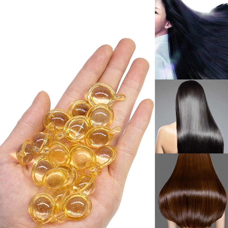 10pcs Hair Vitamin Capsule Pro Keratin Complex Oil Smooth Silky Hair Serum Moroccan Oil Anti Hair Loss Hair Mask Repair Damaged