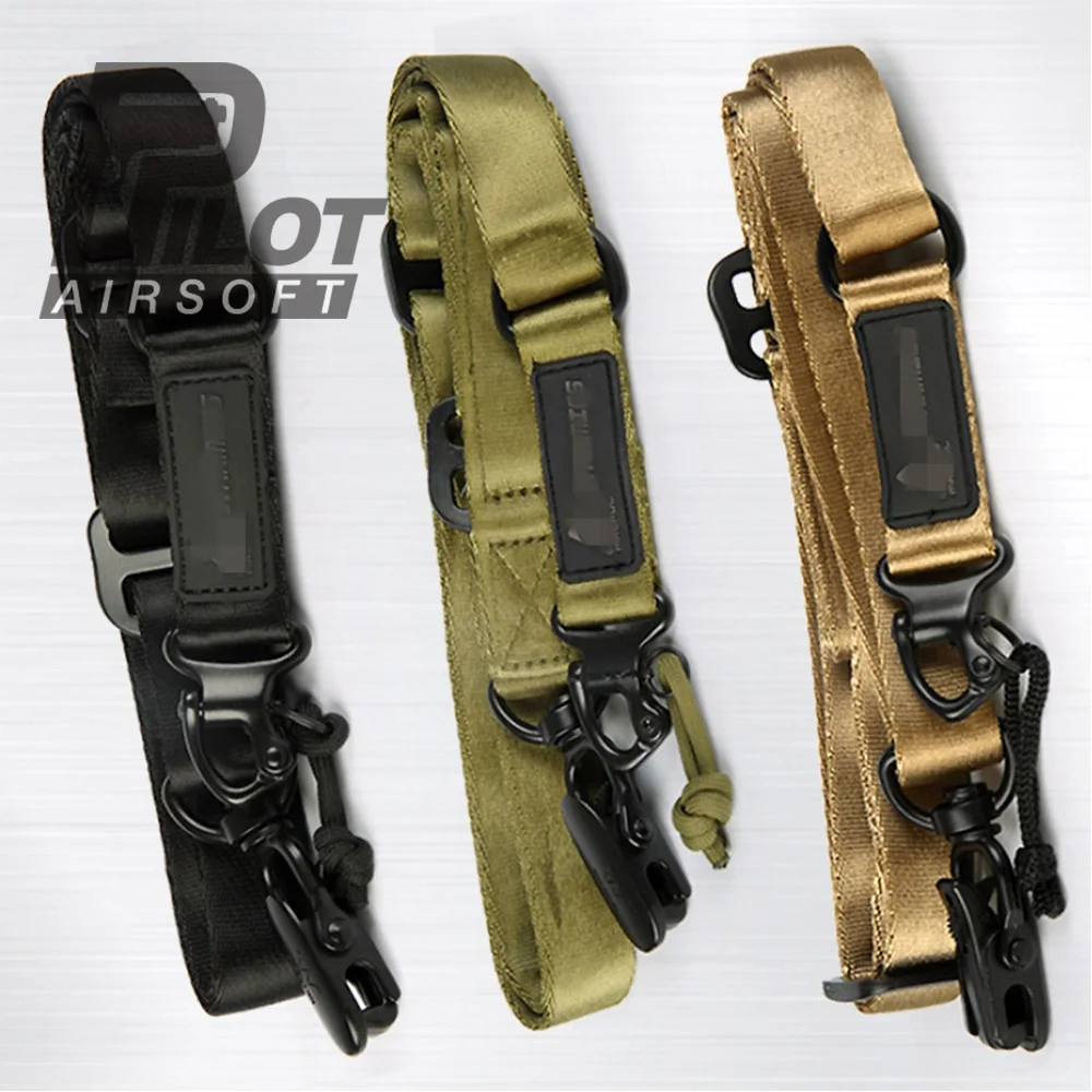 PILOT Airsoft MS2 Tactical Rope Mission Adjustable Two 2 Points Tactical Rifle Gun Sling Quick For Outdoor Nylon Belt Rope