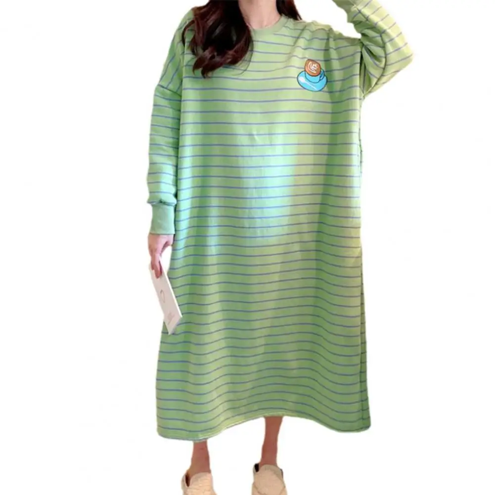 Pijama holgado de dibujos animados para mujer, vestido grueso y cálido de gran tamaño, ropa de dormir para Otoño e Invierno