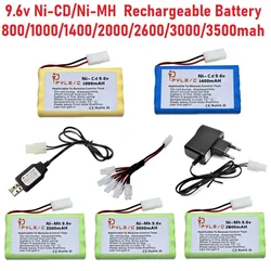 9.6v 800/1000/1400/2000/2600/3000/3500mah For Rc toys Cars eletric lighting securty faclities AA Ni-CD/Ni-MH 9.6v Battery 1Pcs