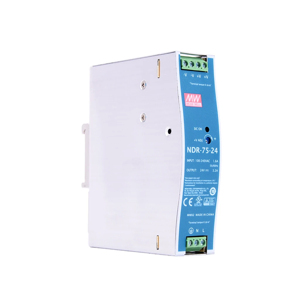 

Original Mean Well NDR-75-24 meanwell DC 24V 3.2A 76.8W Single Output Industrial Power Supply