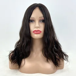 Natural Color Unprocessed Virgin Human Hair Silk Base Top Natural Wavy Jewish Wigs Kosher Wigs Sheitle for White Women Wigs