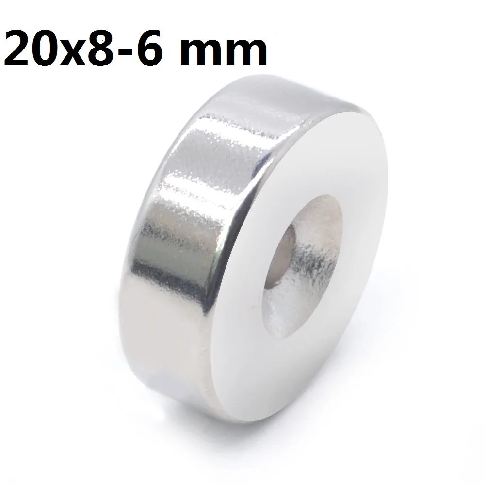 1/5/10 Pcs 20x8-6 Round NdFeB Neodymium Magnet N35 Super Powerful imanes Permanent Magnetic Disc 20x8 Hole 6