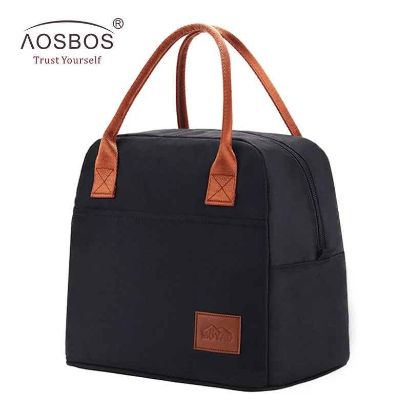 Aosbos Fashion Portable Cooler Lunch Bag Thermal Insulated Travel Tote Bags Large Food Picnic Lunch Box Bag for Men Women Kids