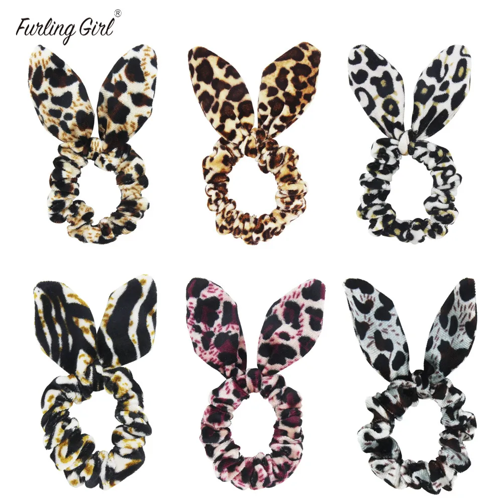 Furling Girl 1 PC Leopard Velvet Hair Scrunchies Zebra Printing Elastic Hair Bands Fashion New Women Headware Hair Accessories