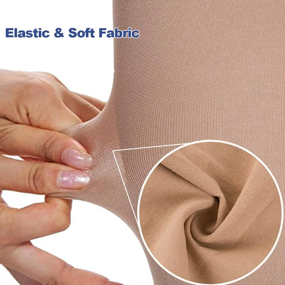 Open Toe Knee High Calf Compression Socks Women & Men Firm 20-30 mmHg Graduated Support  for Varicose Veins Edema Flight Socks image 5