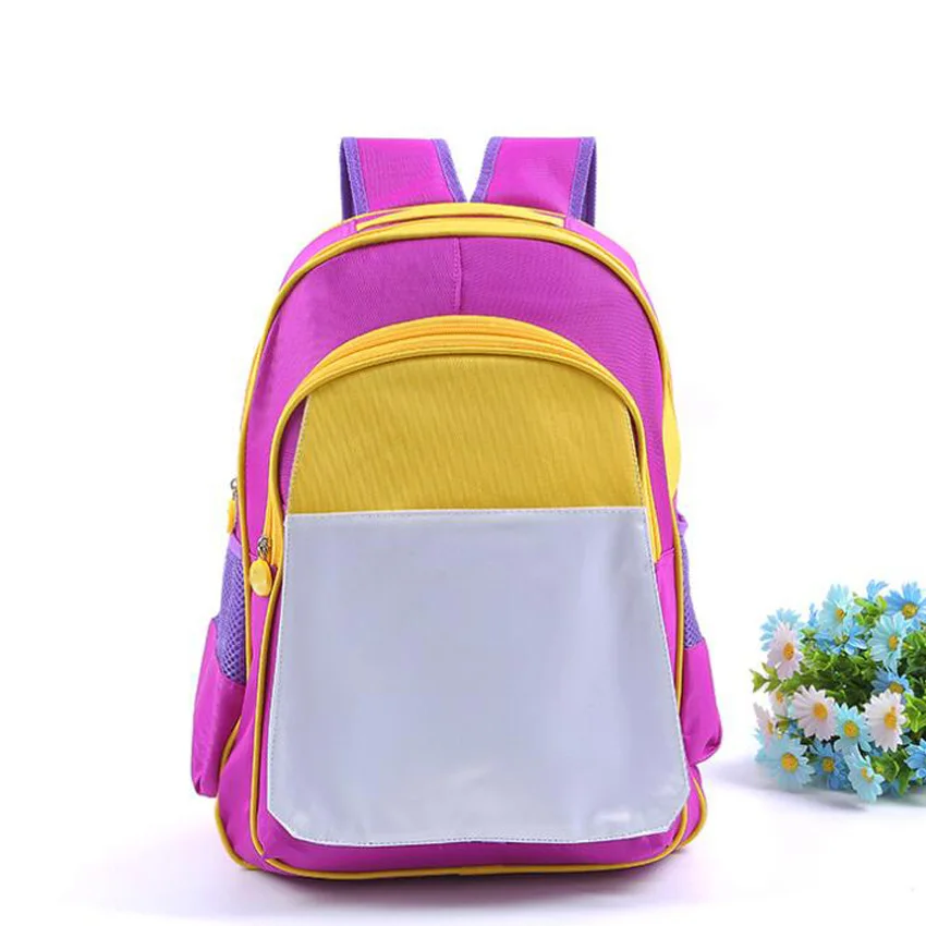 Dhl10pces/lote sublimação diy em branco grande capacidade crianças schoolbag jardim de infância saco de livro transferência quente impressão tamanho 41*15*30cm