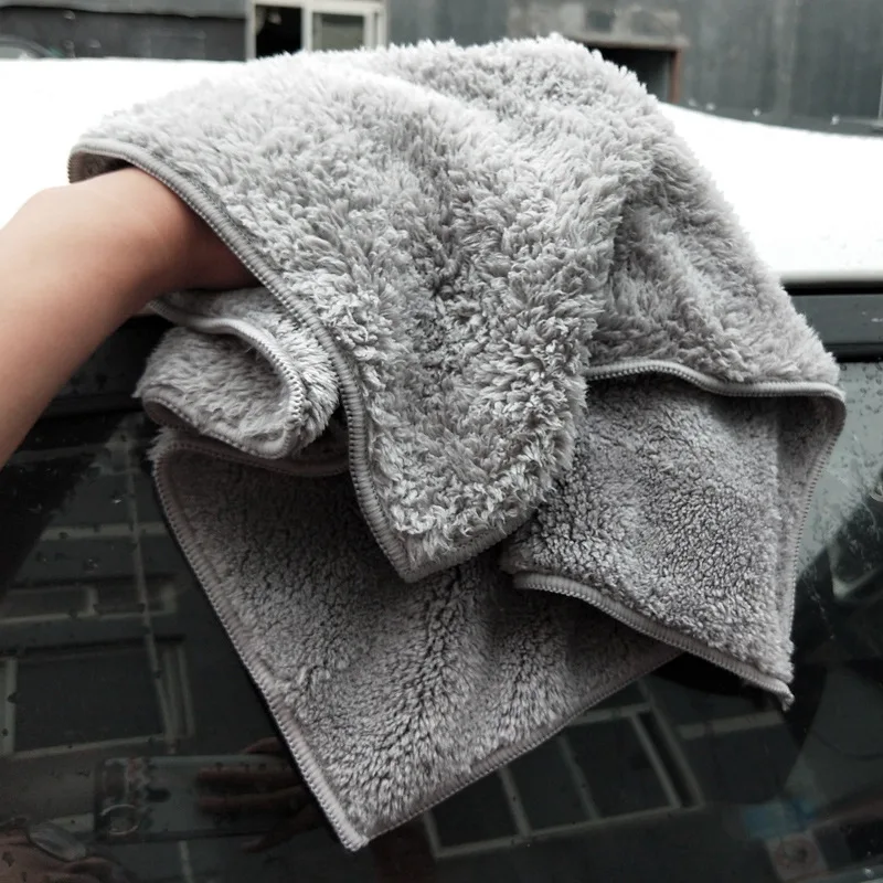 500GSM Ultra-Thick Edgeless Microfiber Towels Car Cleaning Cloth Auto Wash Waxing Drying Polishing Detailing Towel (Pack of 6)