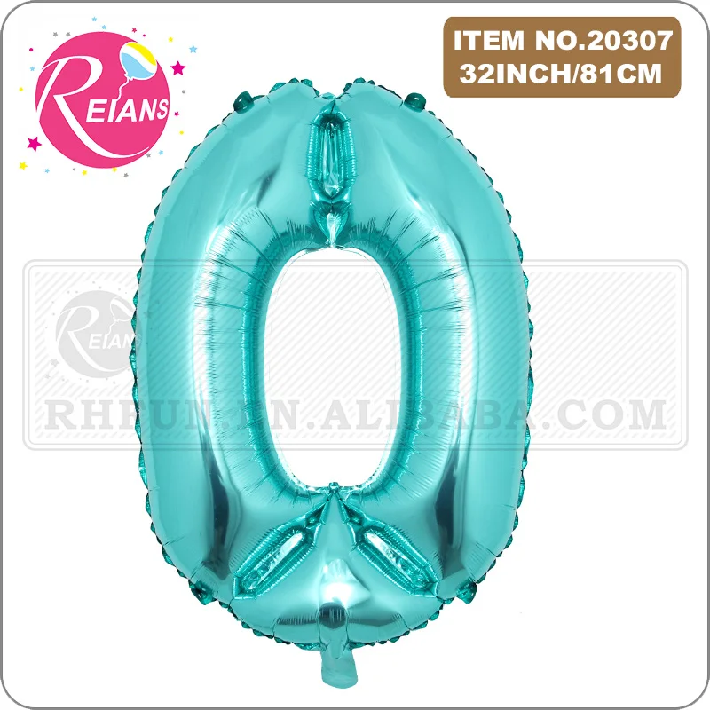 32 inch Green Number Foil Balloons 0 1 2 3 4 5 6 7 8 9 Helium Teal Blue Balloon Happy Birthday Party Wedding Decoration Supplies