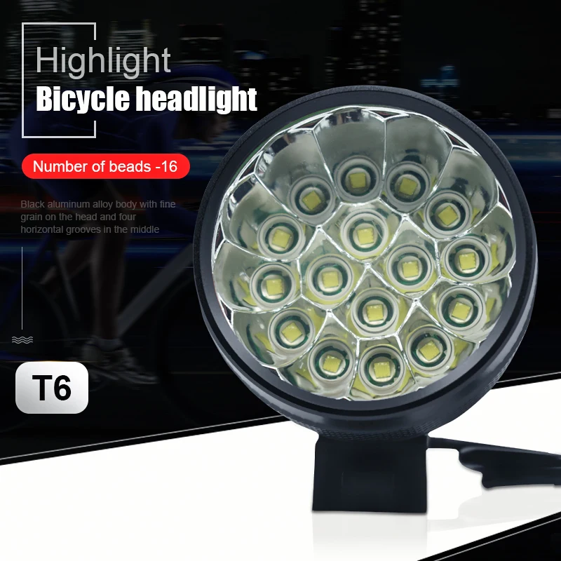 Bicycle Front Light Headlight 40000 Lumens 16 XML T6 Led MTB Lantern Cycling Bike Lamp Handlebar Flashlight Running Lights