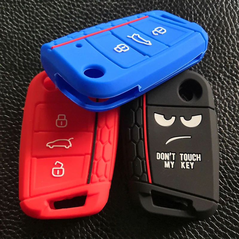 3Button Honeycomb Silicone Key FOB Case cover For Volkswagen Golf 7 TSL M2  Polo MK7 GTI R For Skoda Octavia Combi A7 SEAT Leon